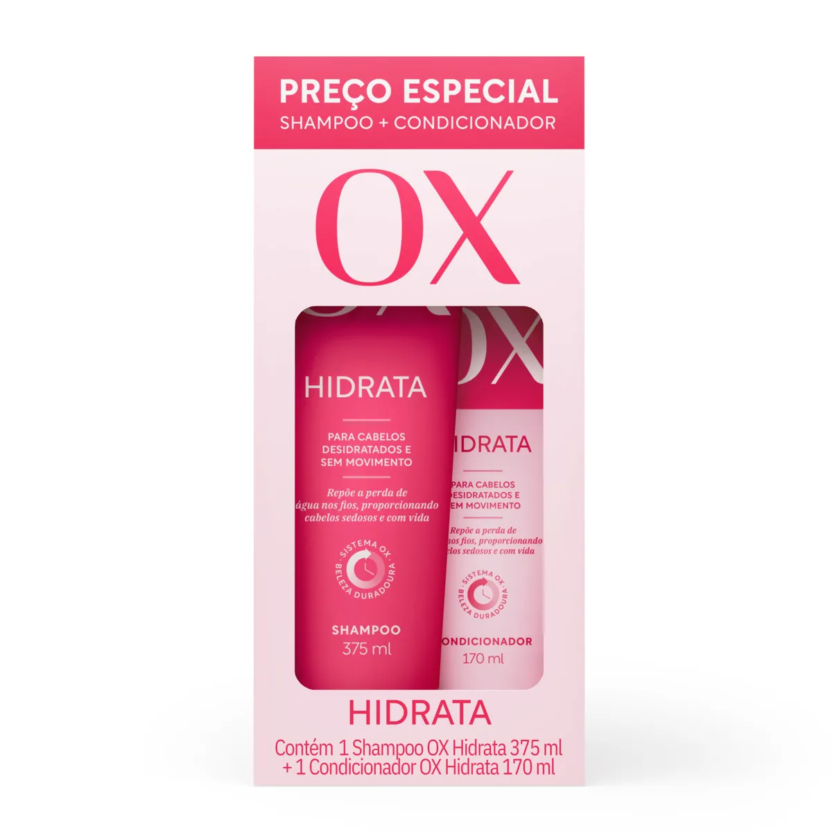 KIT SHAMPOO 375ML+COND 170ML OX HIDRATA