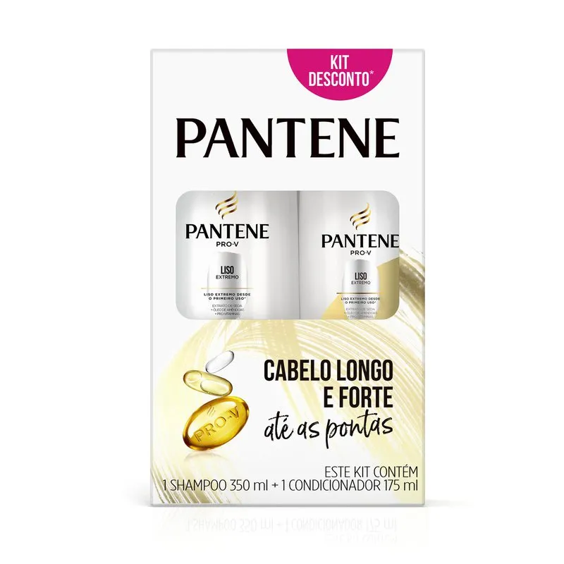 KIT SH 350ML + COND 175ML PANTENE LISO EXTREMO