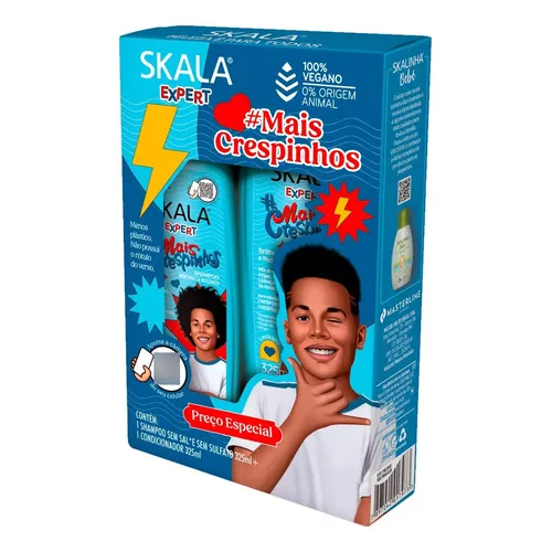 KIT SHAMPOO 325ML+CONDICIONADOR 200ML SKALA MAIS CRESPINHOS