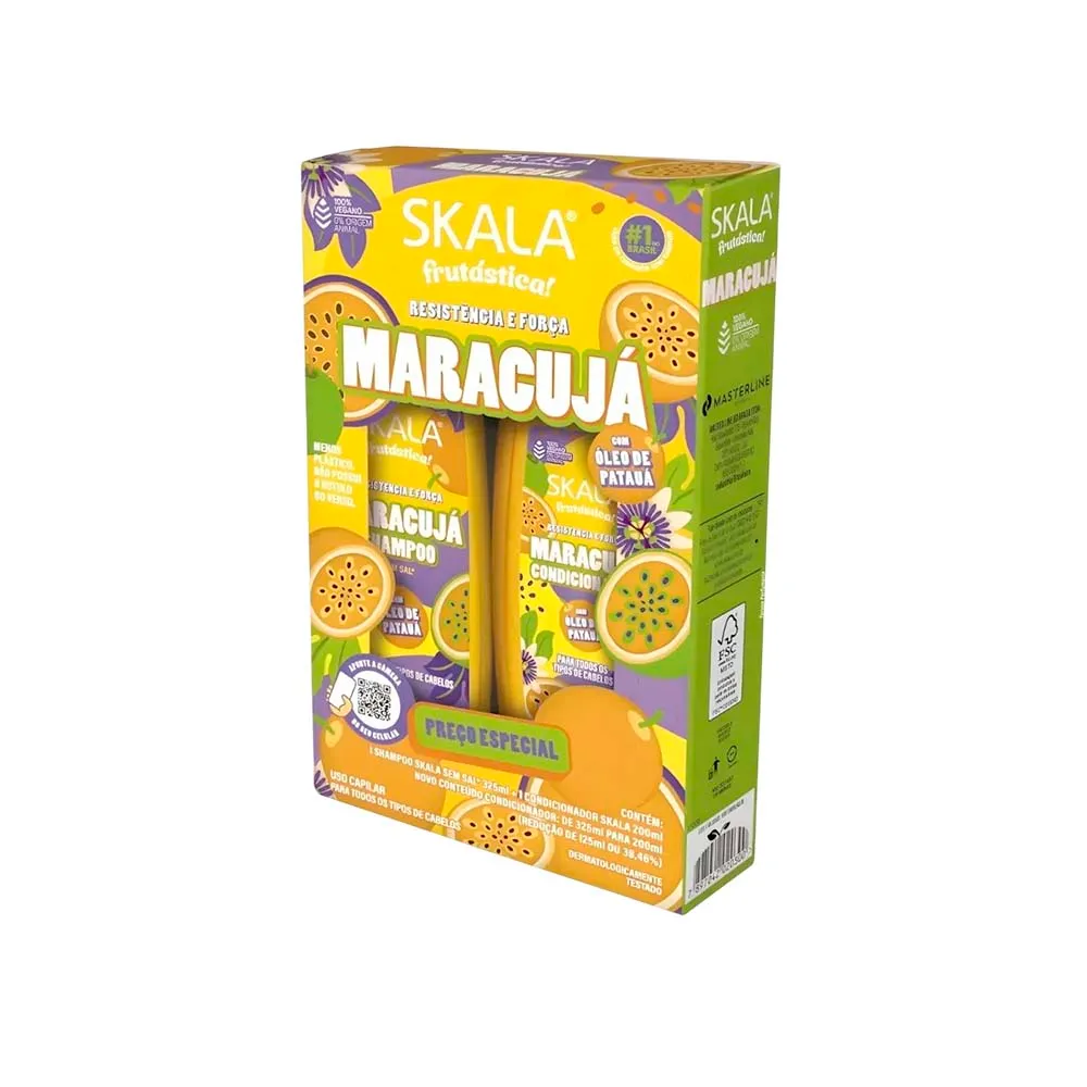 KIT SHAMPOO 325ML+CONDICIONADOR 200ML SKALA MARACUJA