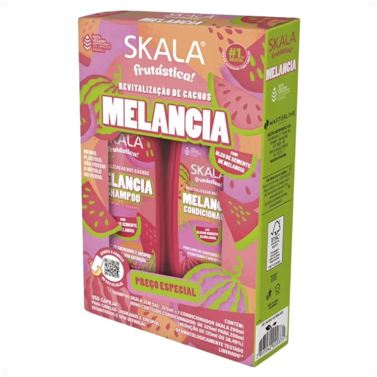 KIT SHAMPOO 325ML+CONDICIONADOR 200ML SKALA MELANCIA