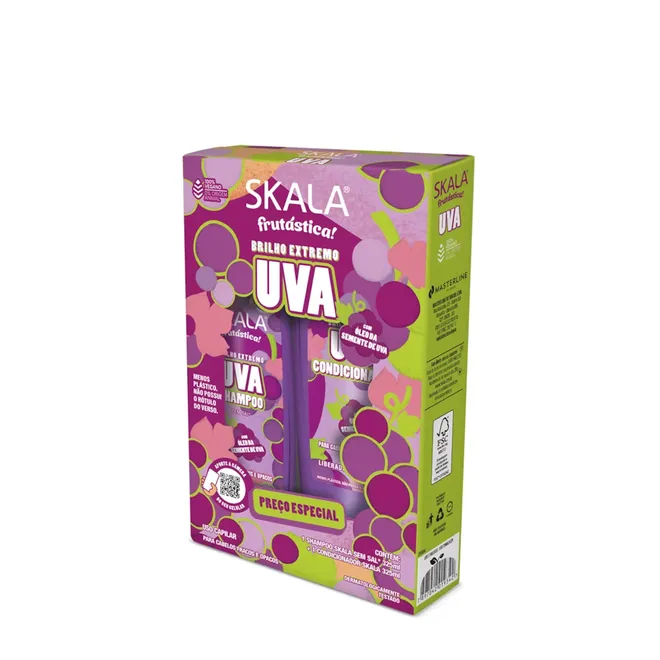 KIT SHAMPOO 325ML+CONDICIONADOR 200ML SKALA UVA