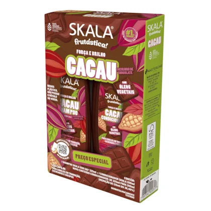KIT SHAMPOO 325ML+CONDICIONADOR 200ML SKALA CACAU
