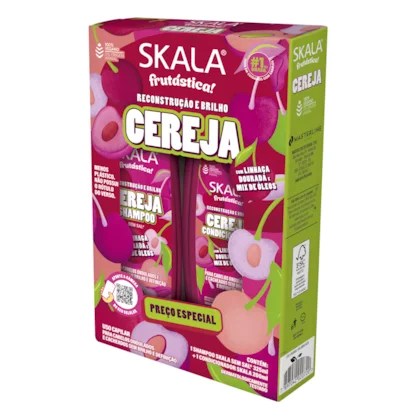 KIT SHAMPOO 325ML+CONDICIONADOR 200ML SKALA CEREJA