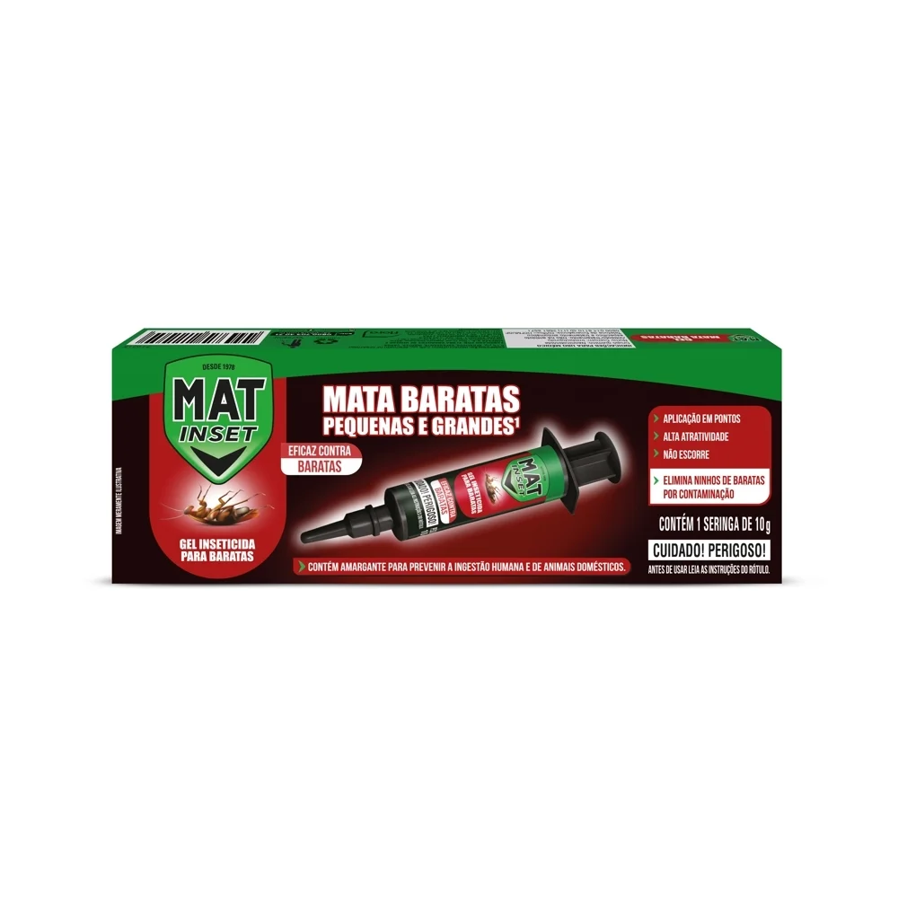 INSETICIDA EM GEL MAT INSET MATA BARATA COM SERINGA 10G