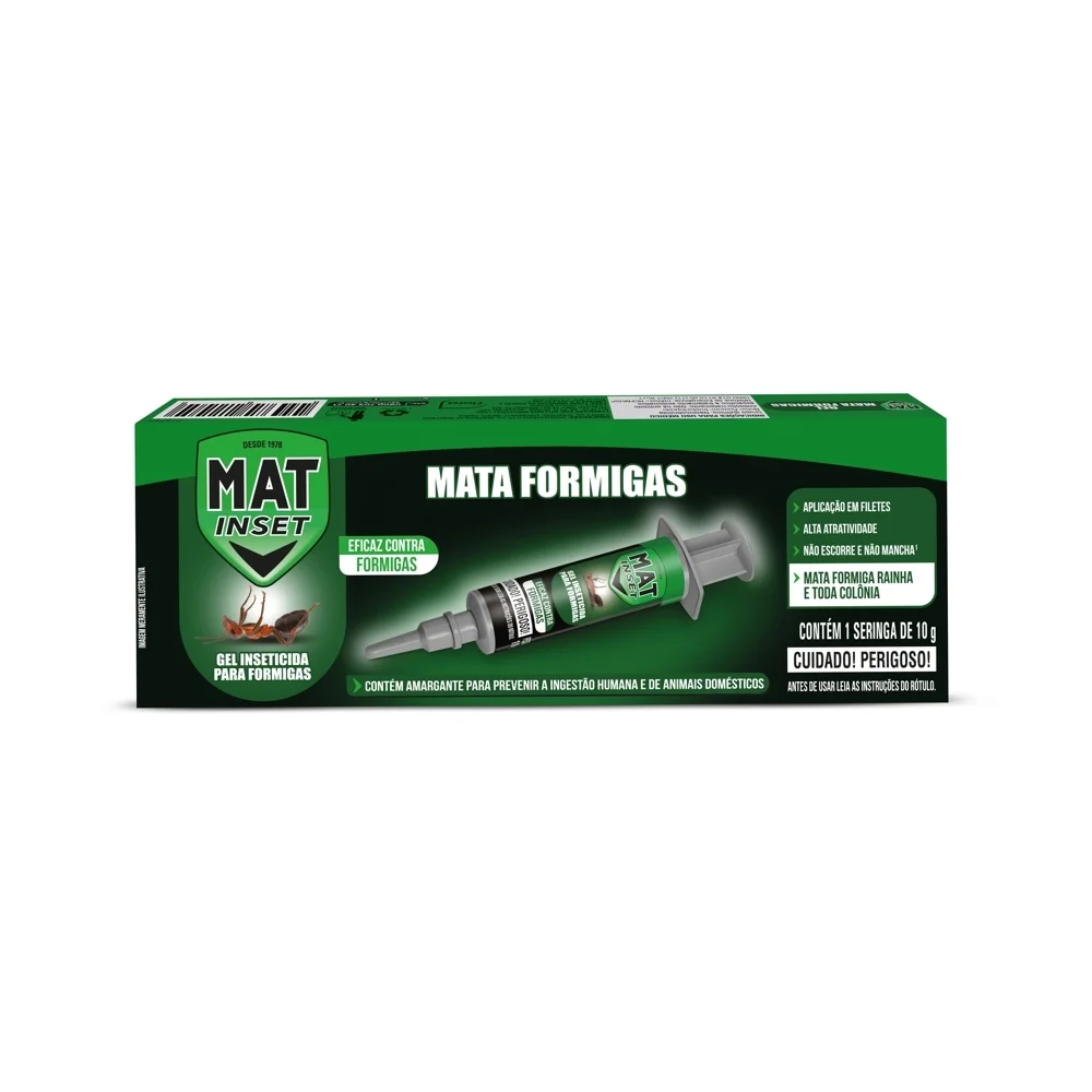 INSETICIDA EM GEL MAT INSET MATA FORMIGA COM SERINGA 10G