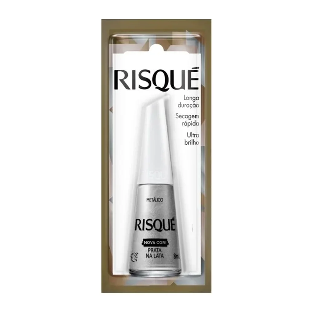 ESMALTE RISQUE PRATA NA LATA COM BLISTER DISPLAY 6U