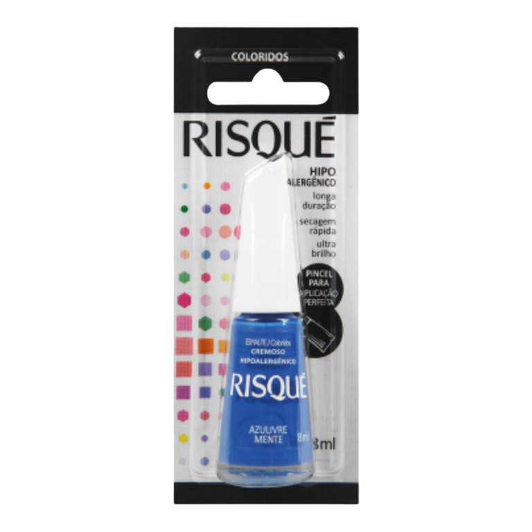 ESMALTE RISQUE AZUL LIVREMENTE COM BLISTER DISPLAY 6U