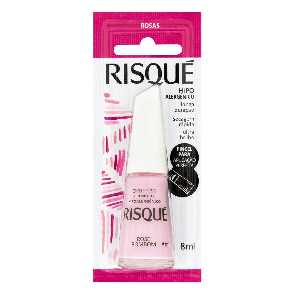 ESMALTE RISQUE ROSE BOMBOM COM BLISTER DISPLAY 6U