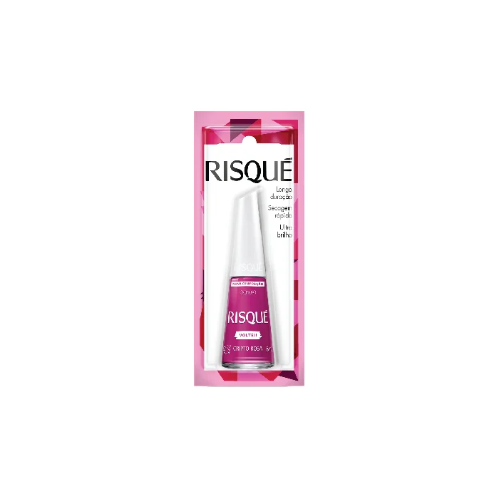 ESMALTE RISQUE CRIPTO ROSA COM BLISTER DISPLAY 6U