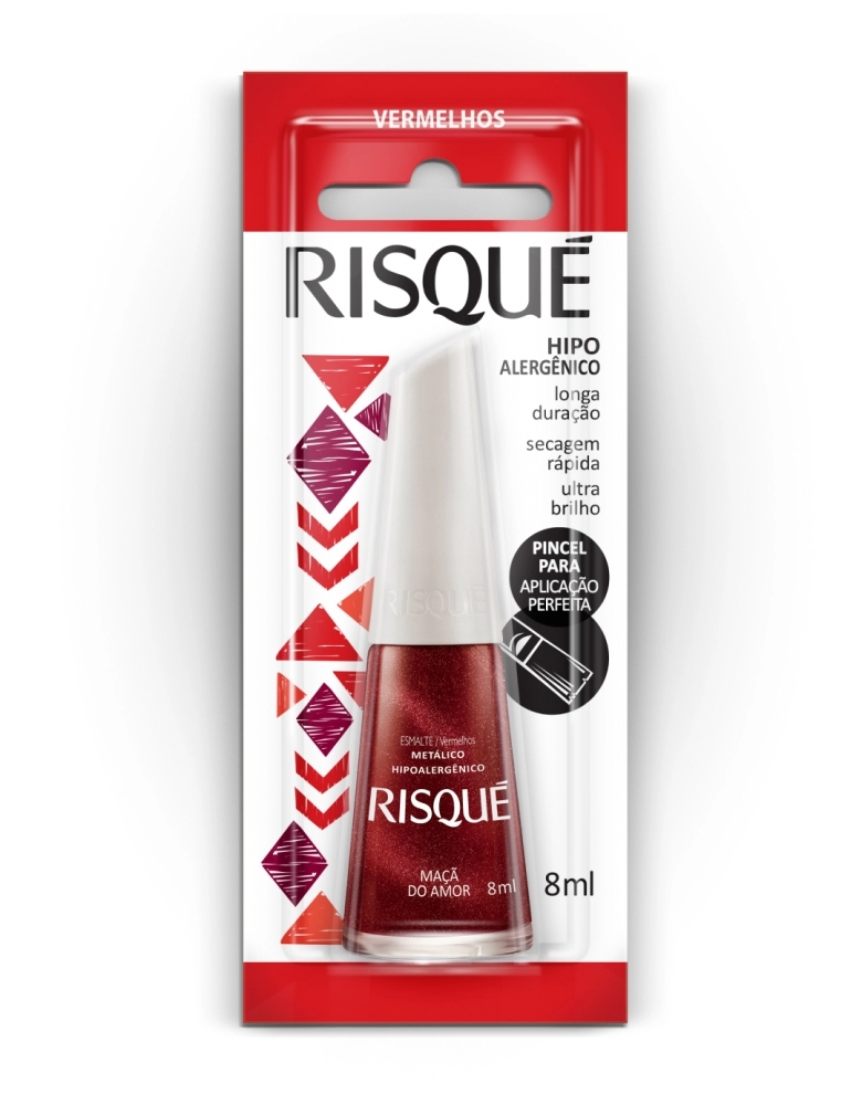 ESMALTE RISQUE MACA DO AMOR COM BLISTER DISPLAY 6U