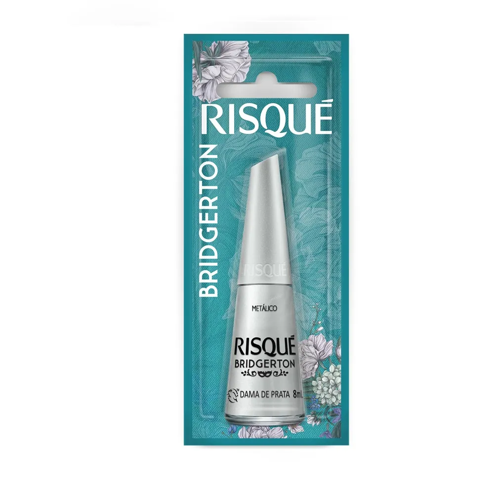 ESMALTE RISQUE BRIDGERTON DAMA DE PRATA COM BLISTER DISPLAY 6U