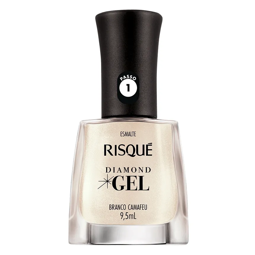 ESMALTE RISQUE DIAMOND GEL BRANCO CAMAFEU SEM BLISTER DISPLAY 6U