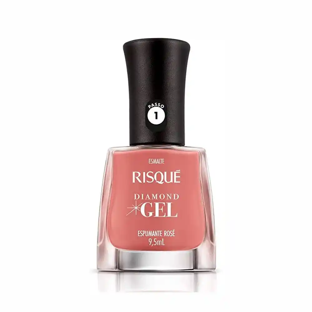 ESMALTE RISQUE DIAMOND GEL ESPUMANTE ROSE SEM BLISTER DISPLAY 6U