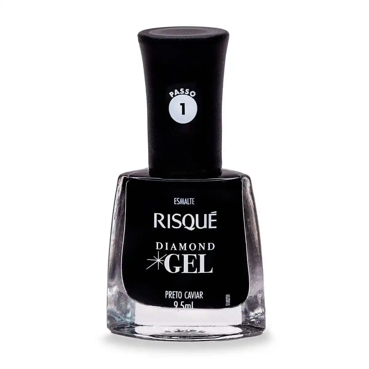 ESMALTE RISQUE DIAMOND GEL PRETO CAVIAR SEM BLISTER DISPLAY 6U