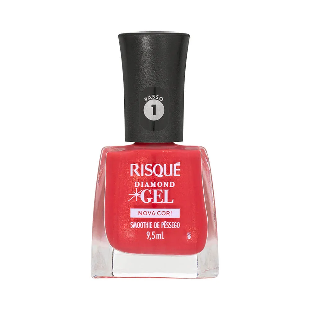 ESMALTE RISQUE DIAMOND GEL SMOOTHIE DE PESSEGO SEM BLISTER DISPLAY 6U