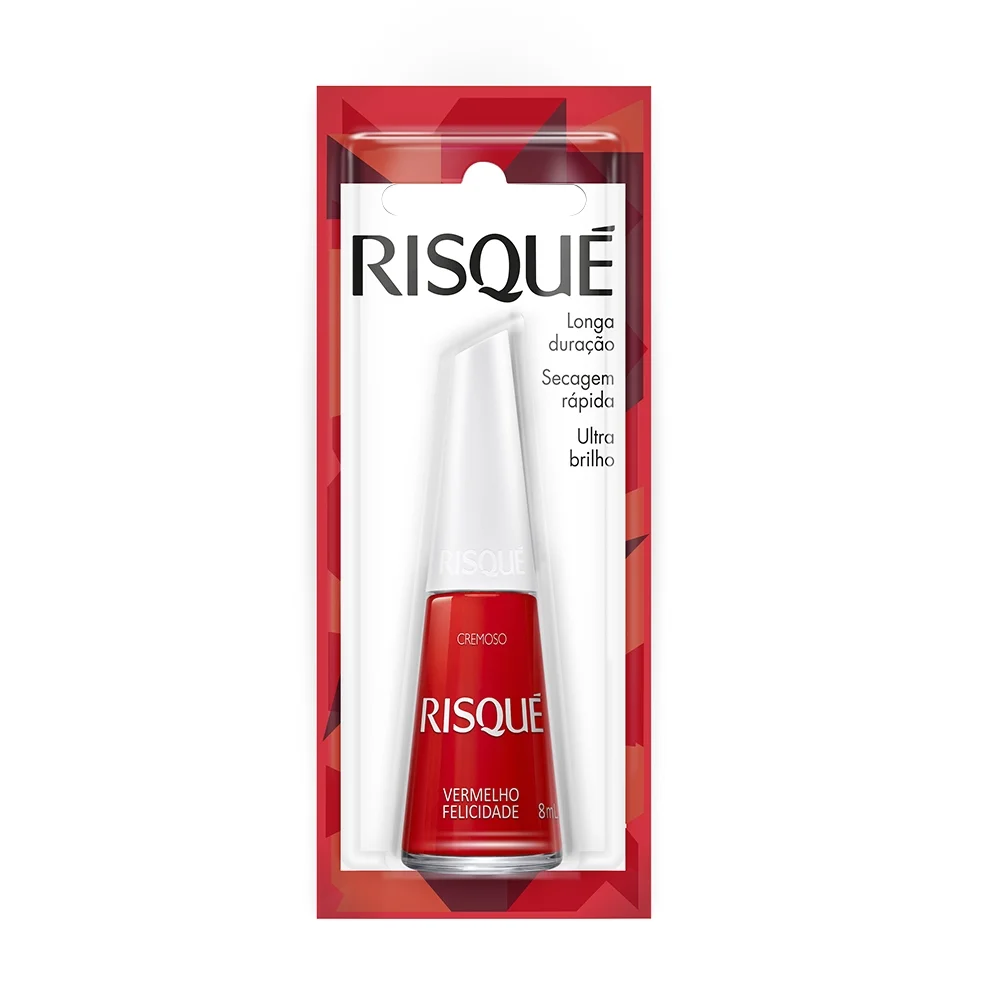 ESMALTE RISQUE VERMELHO FELICIDADE COM BLISTER DISPLAY 6U