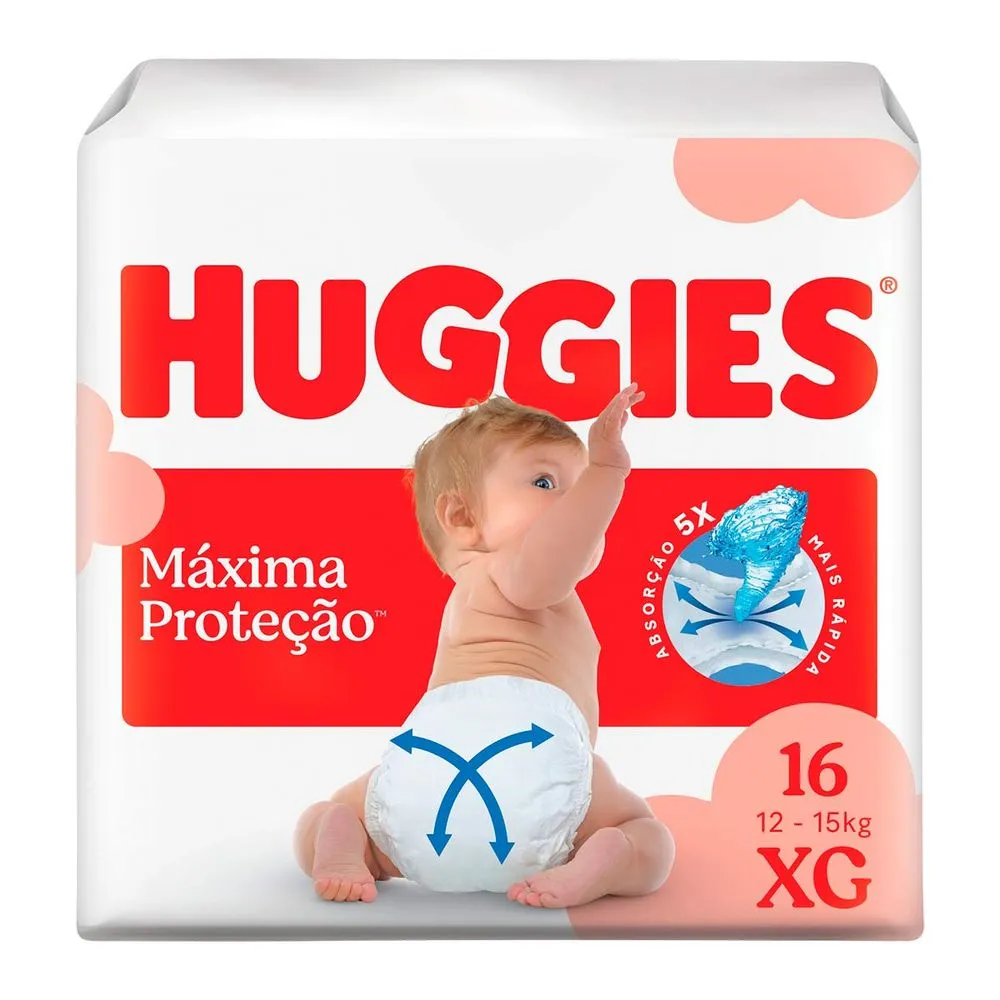 FRALDA HUGGIES JUMBO MAXIMA PROTECAO XG 16U