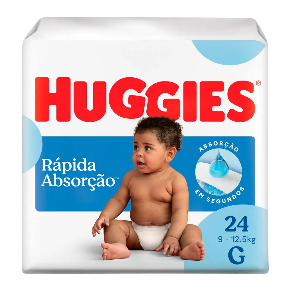 FRALDA HUGGIES JUMBO RAPIDA ABSORCAO G 24U