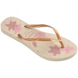SANDALIA HAVAIANAS SLIM ORGANIC OURO FLORES 33/34