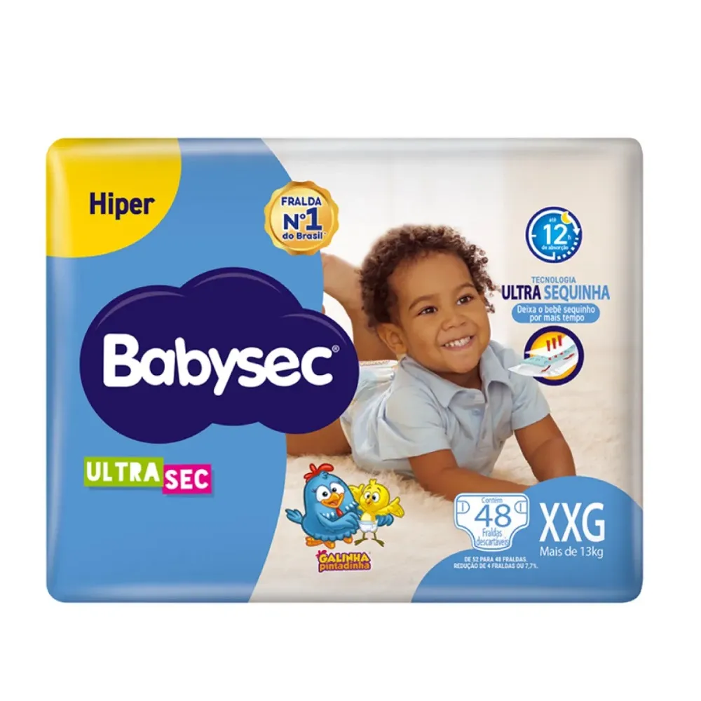 FRALDA BABYSEC GALINHA PINTADINHA HIPER XXG 48U