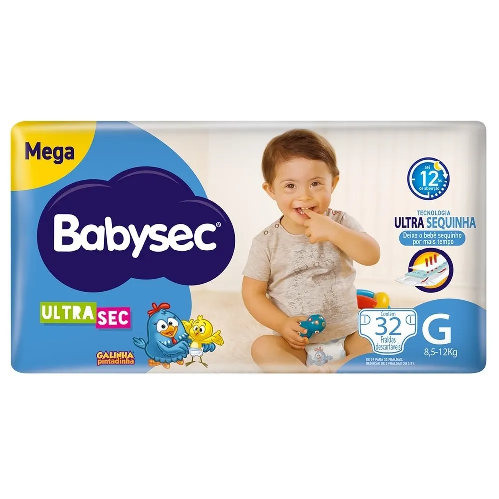 FRALDA BABYSEC GALINHA PINTADINHA MEGA G 32U