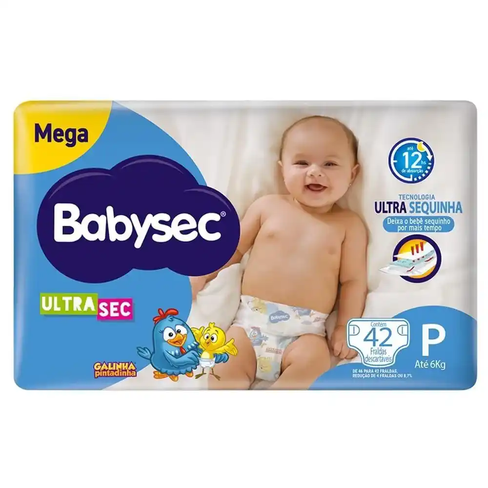 FRALDA BABYSEC GALINHA PINTADINHA MEGA P 42U