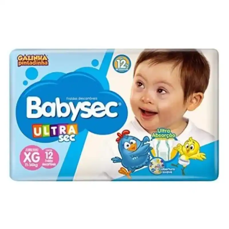 FRALDA BABYSEC GALINHA PINTADINHA SHORTINHO XG 12U