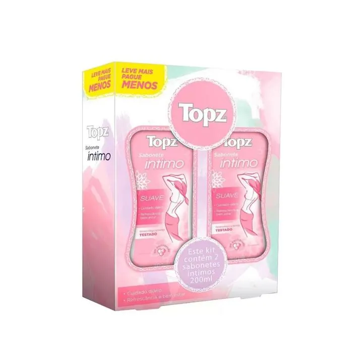 KIT SABONETE INTIMO TOPZ SUAVE 200ML+200ML