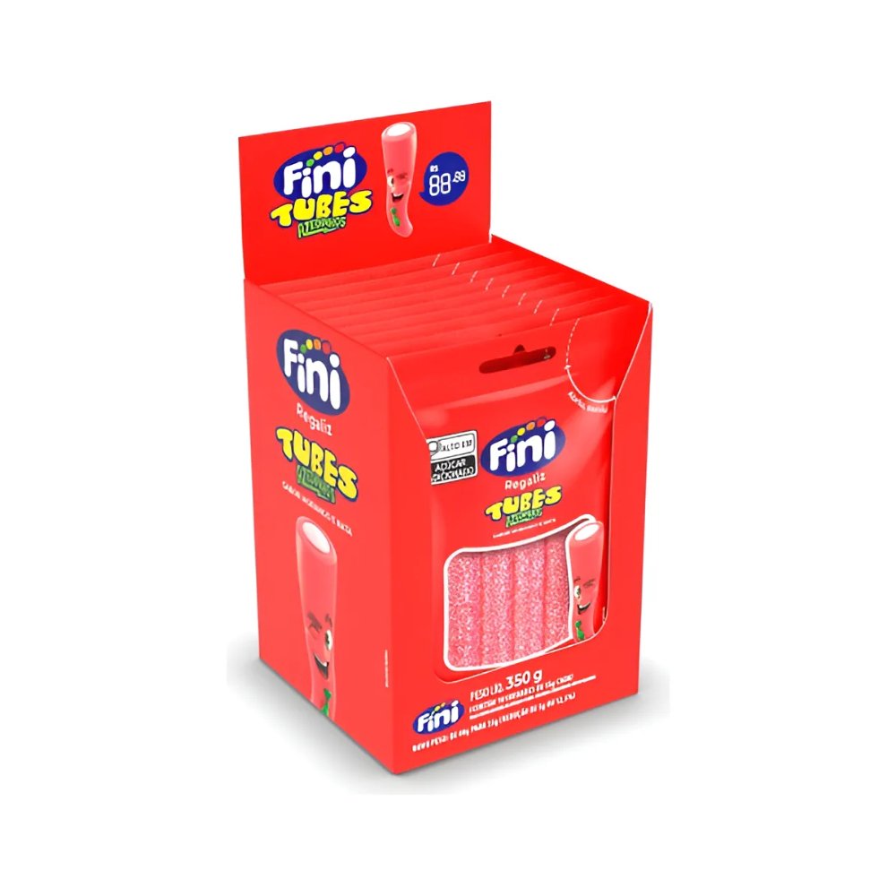 GELATINAS FINI TUBES ACIDO MORANGO 35G DISPLAY 10U