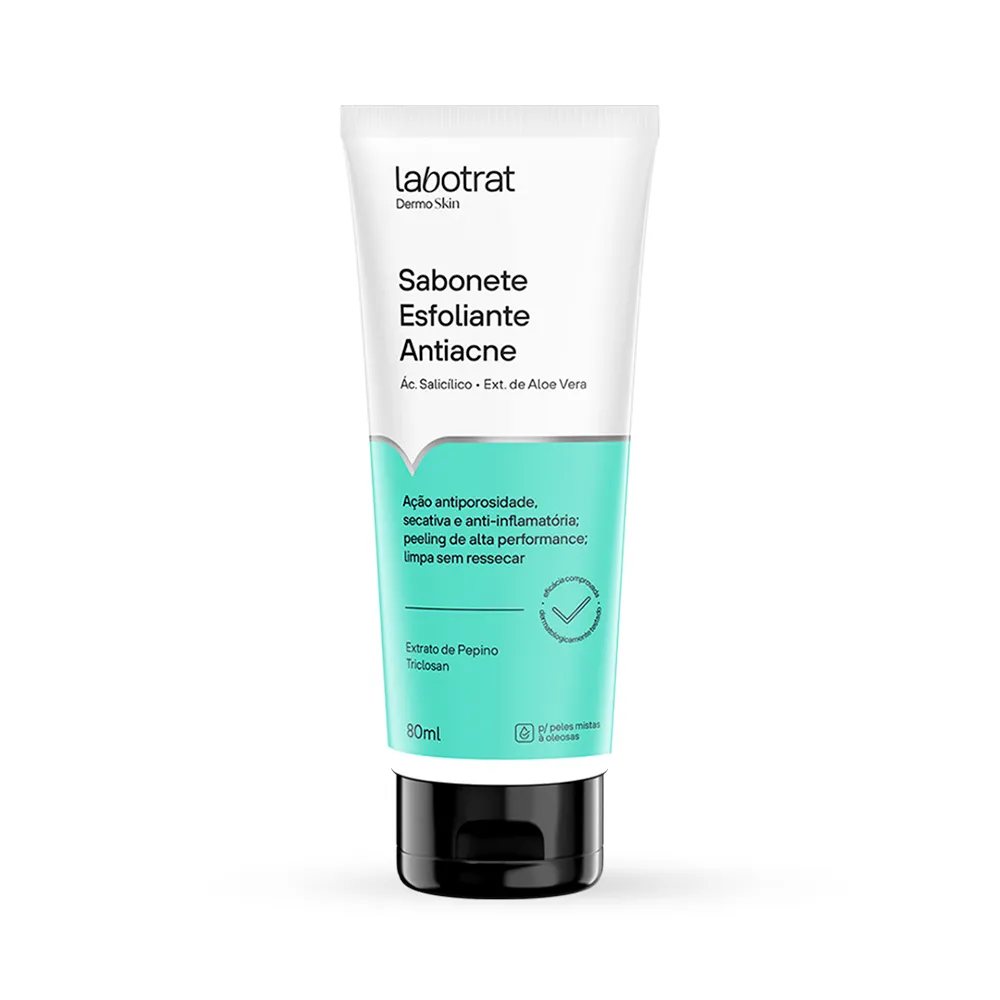 SABONETE LIQUIDO ESFOLIANTE ANTIACNE LABOTRAT 80ML