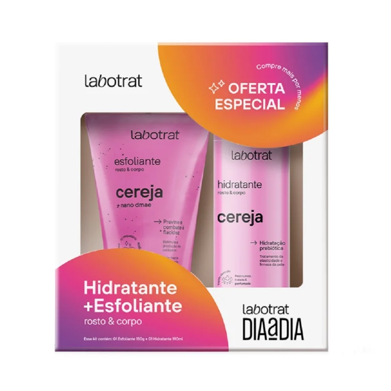 KIT ESFOLIANTE 150ML+HIDRATANTE 190ML CEREJA LABOTRAT