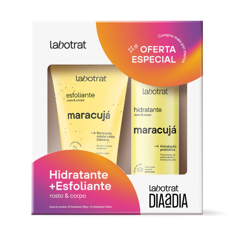 KIT ESFOLIANTE 150ML+HIDRATANTE 190ML MARACUJA LABOTRAT