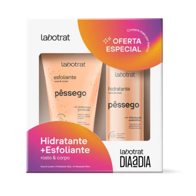 KIT ESFOLIANTE 150ML+HIDRATANTE 190ML PESSEGO LABOTRAT