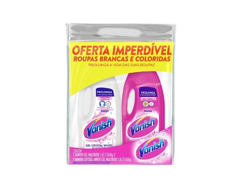 KIT ALVEJANTE VANISH SEM CLORO PINK/WHITE VASO 1,5ML